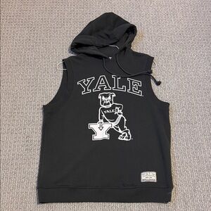 Oversized Yale Bulldogs gray Sleeveless Hoodie